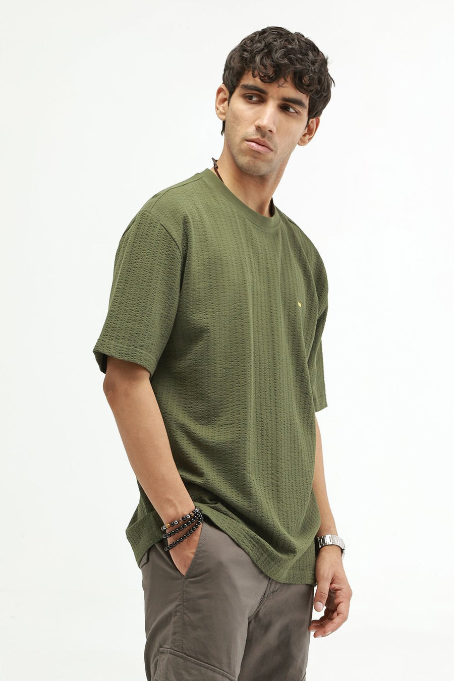 BASICS REGULAR FIT PONDEROSA PINE COTTON CREW T-SHIRT