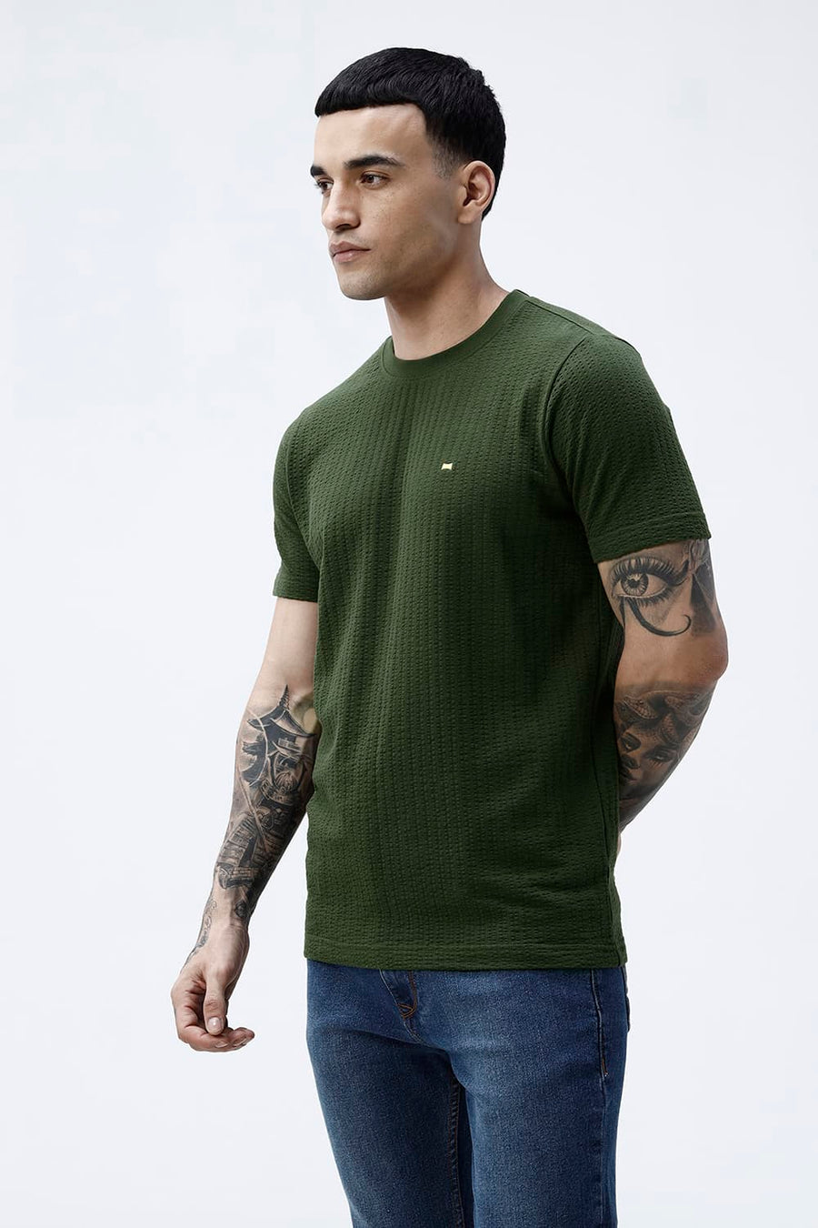 BASICS REGULAR FIT PONDEROSA PINE COTTON CREW T-SHIRT