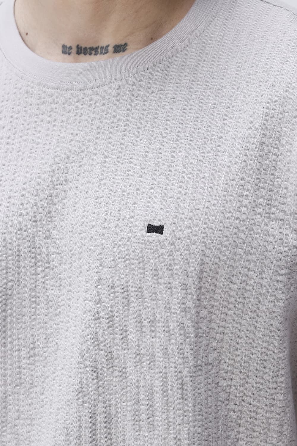 BASICS RELAXED FIT GRAY MORNING COTTON CREW T-SHIRT