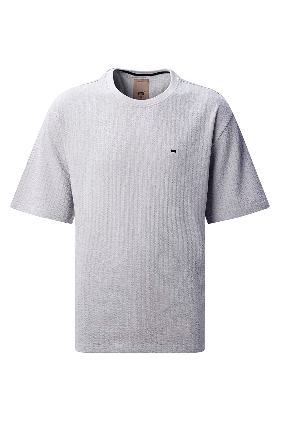 BASICS RELAXED FIT GRAY MORNING COTTON CREW T-SHIRT