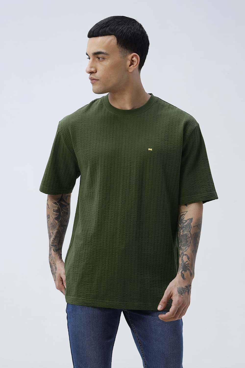 BASICS RELAXED FIT PONDEROSA PINE COTTON CREW T-SHIRT