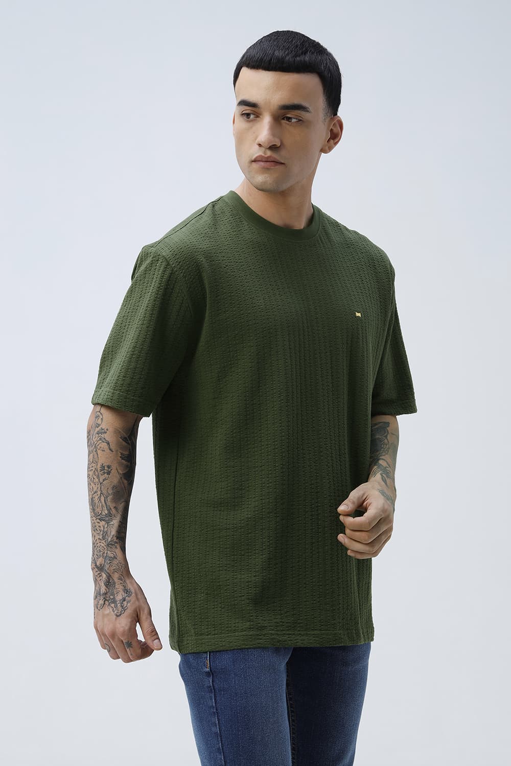 BASICS RELAXED FIT PONDEROSA PINE COTTON CREW T-SHIRT