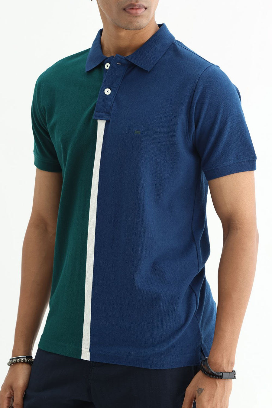BASICS REGULAR FIT JUNE BUG COTTON POLO T-SHIRT