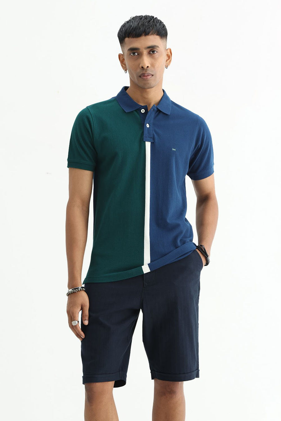 BASICS REGULAR FIT JUNE BUG COTTON POLO T-SHIRT