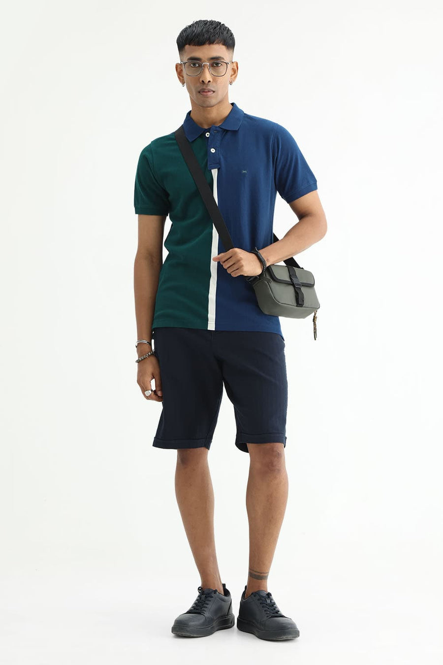 BASICS REGULAR FIT JUNE BUG COTTON POLO T-SHIRT