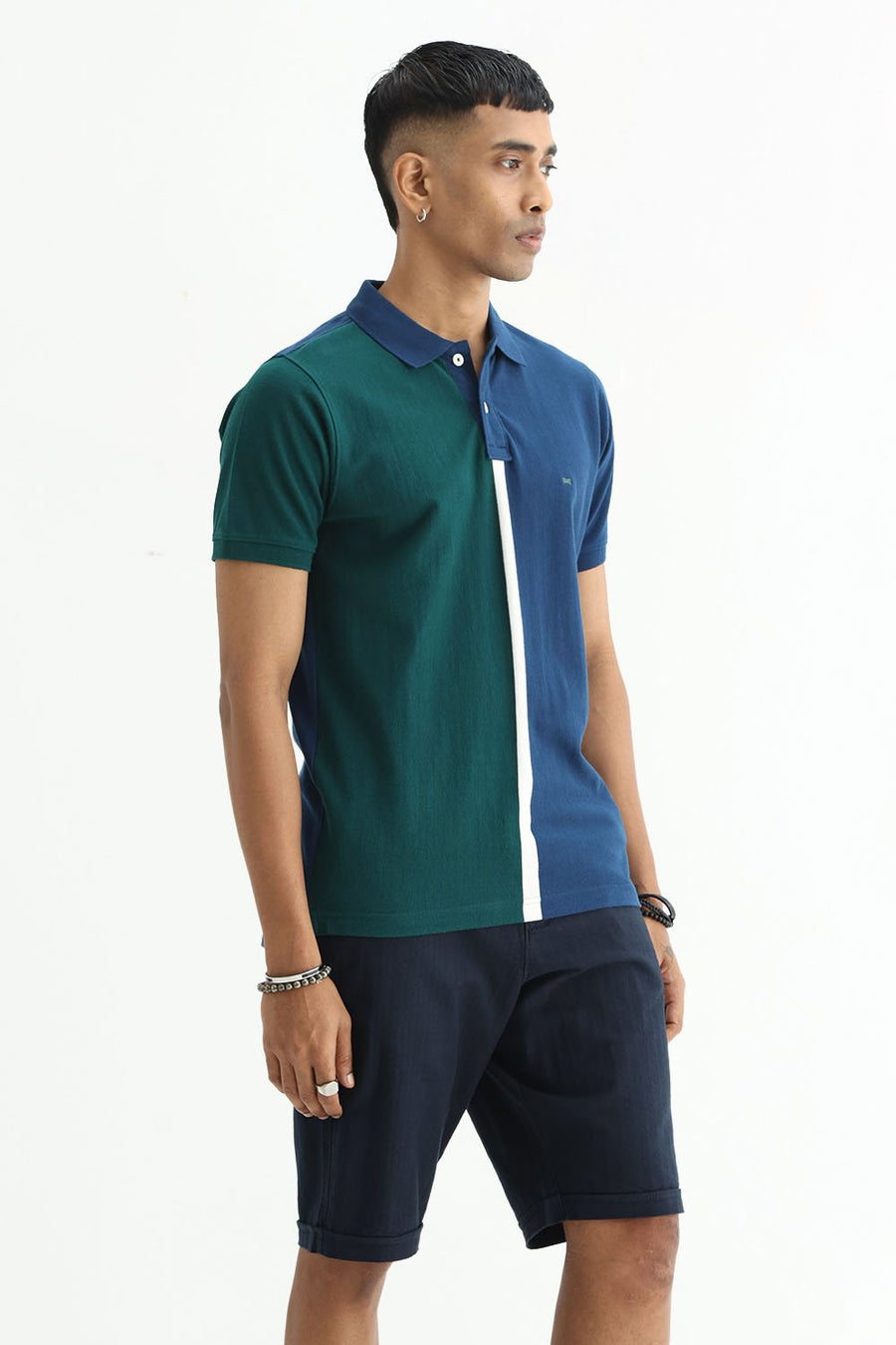BASICS REGULAR FIT JUNE BUG COTTON POLO T-SHIRT