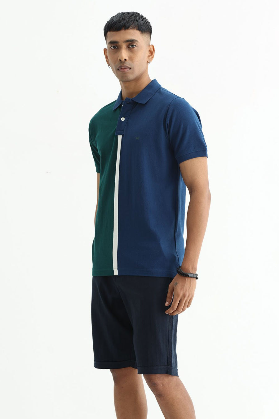 BASICS REGULAR FIT JUNE BUG COTTON POLO T-SHIRT