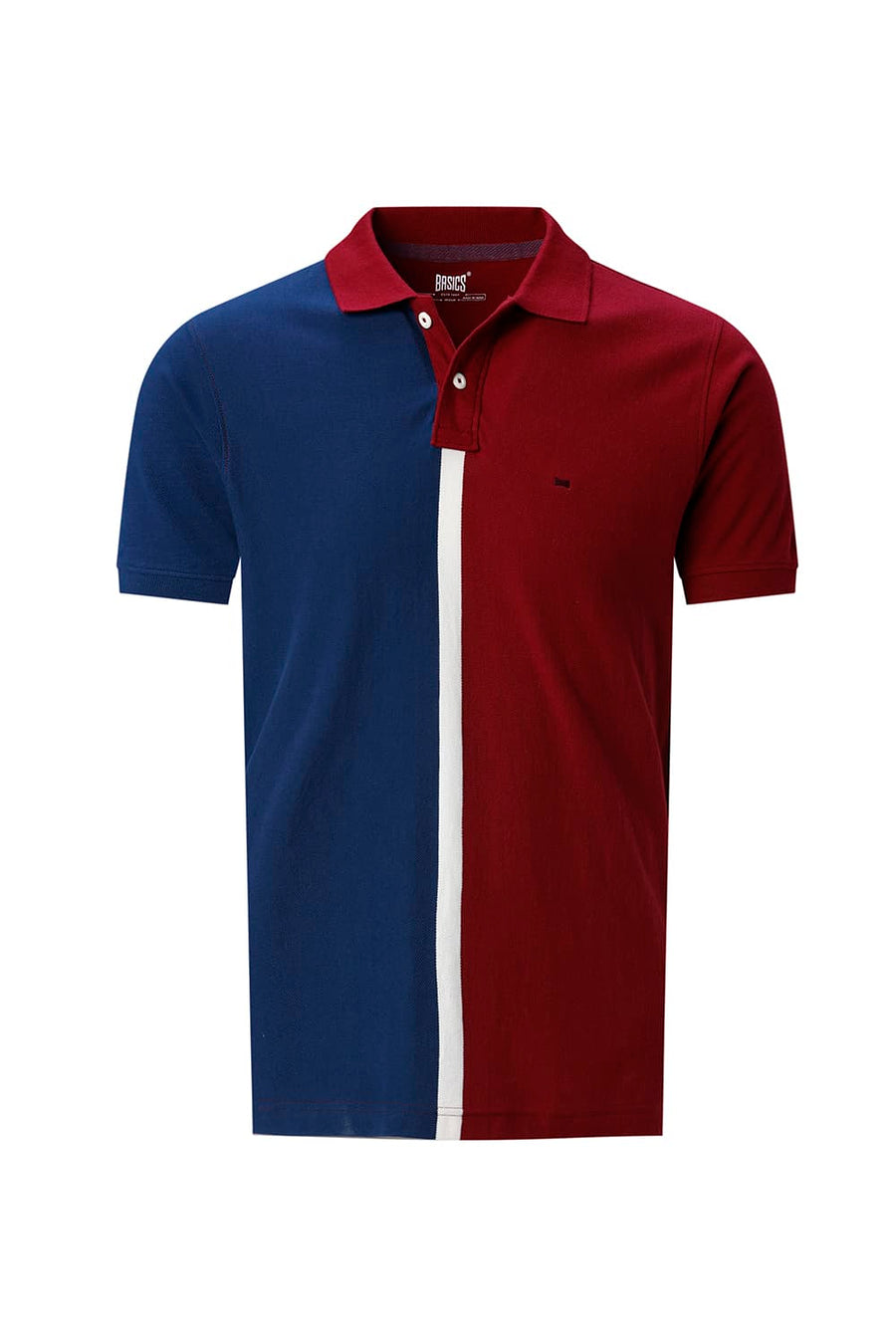 BASICS REGULAR FIT CABERNET COTTON POLO T-SHIRT