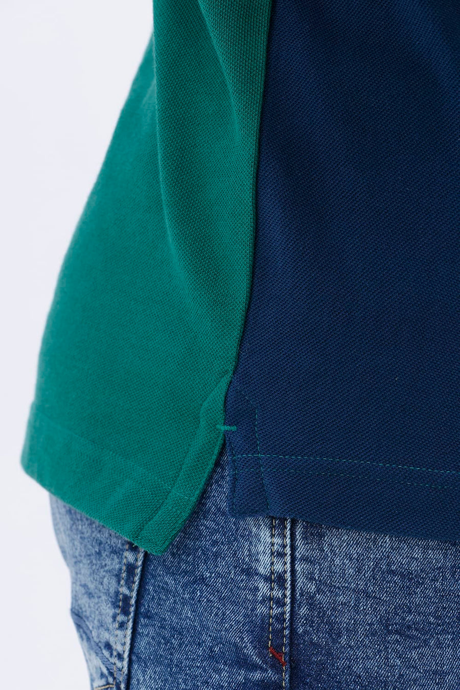 BASICS REGULAR FIT GREEN JACKET COTTON POLO T-SHIRT