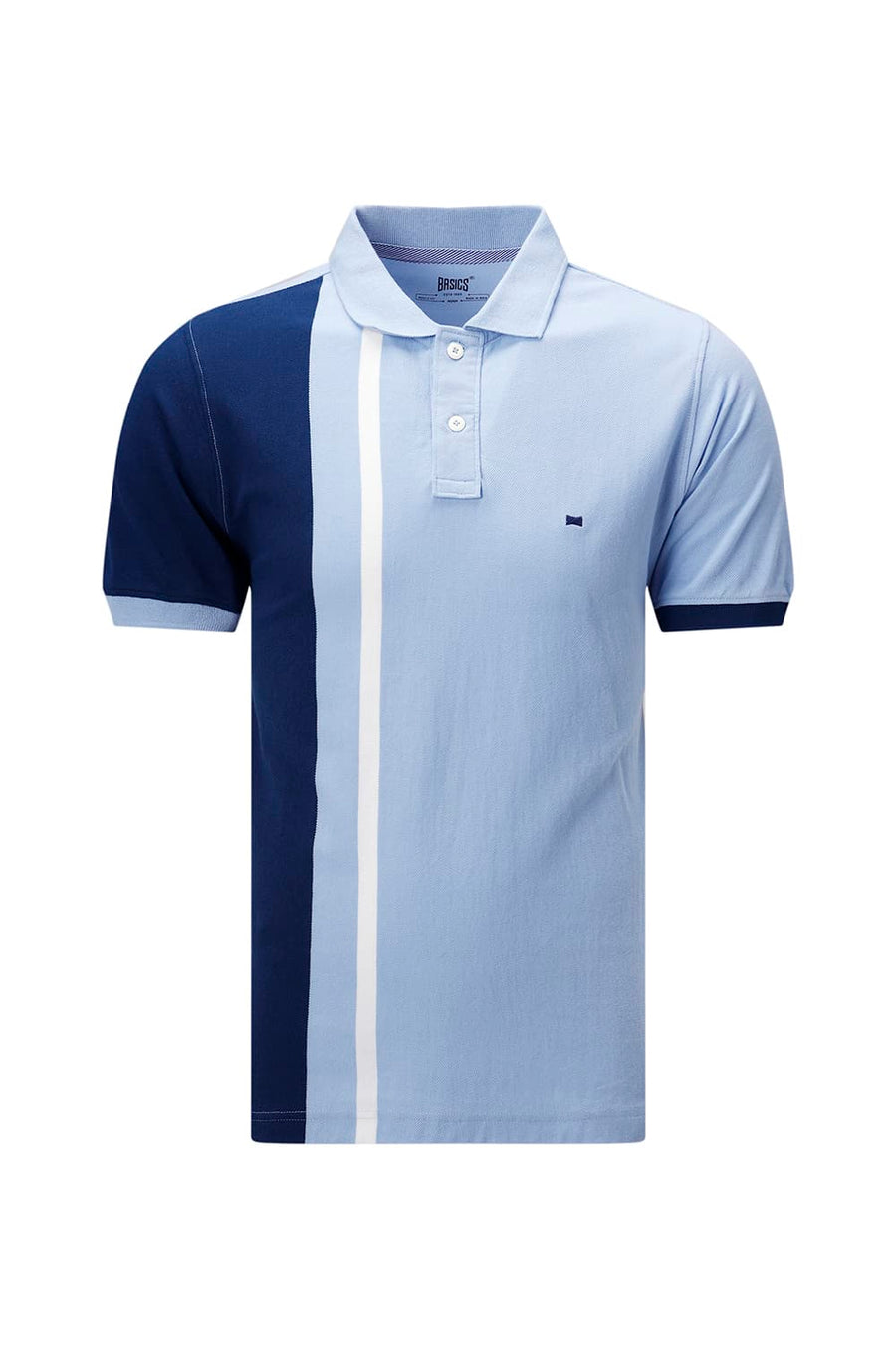 BASICS REGULAR FIT BLUE FROST COTTON POLO T-SHIRT