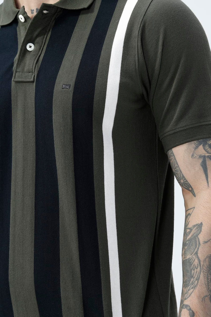 BASICS REGULAR FIT DEEP DEPTHS COTTON POLO T-SHIRT