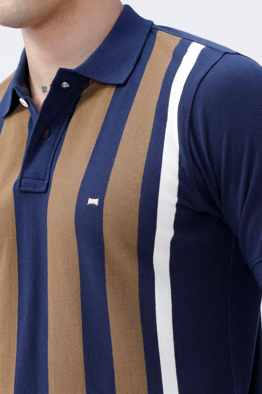 BASICS REGULAR FIT NAVAL ACADEMY COTTON POLO T-SHIRT