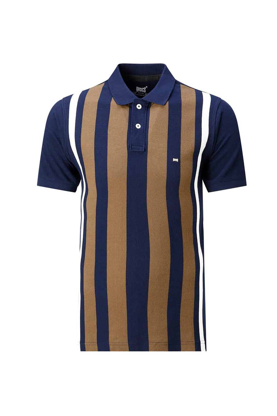 BASICS REGULAR FIT NAVAL ACADEMY COTTON POLO T-SHIRT