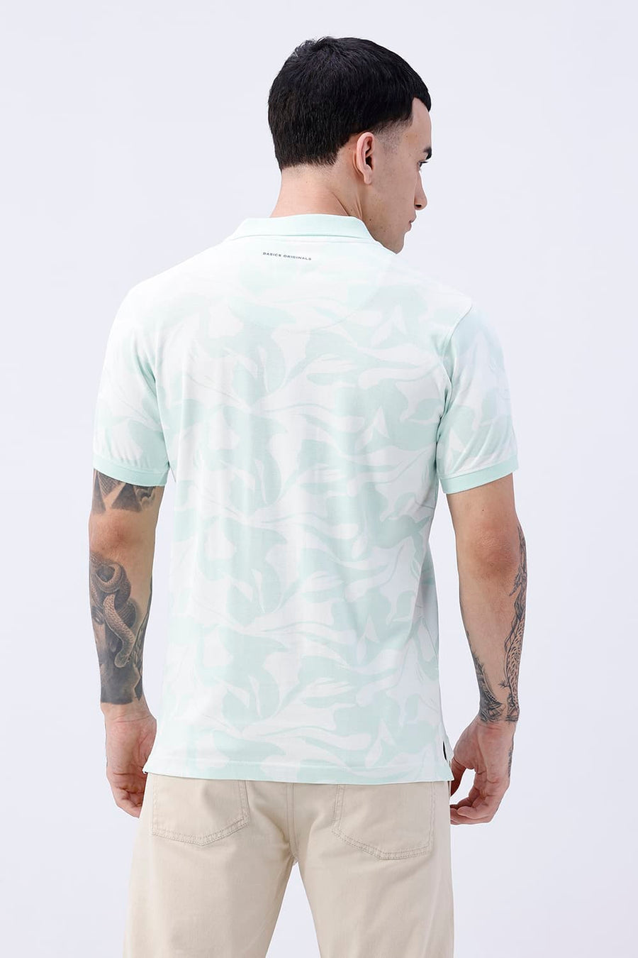 BASICS REGULAR FIT TENDER STEM COTTON POLO T-SHIRT