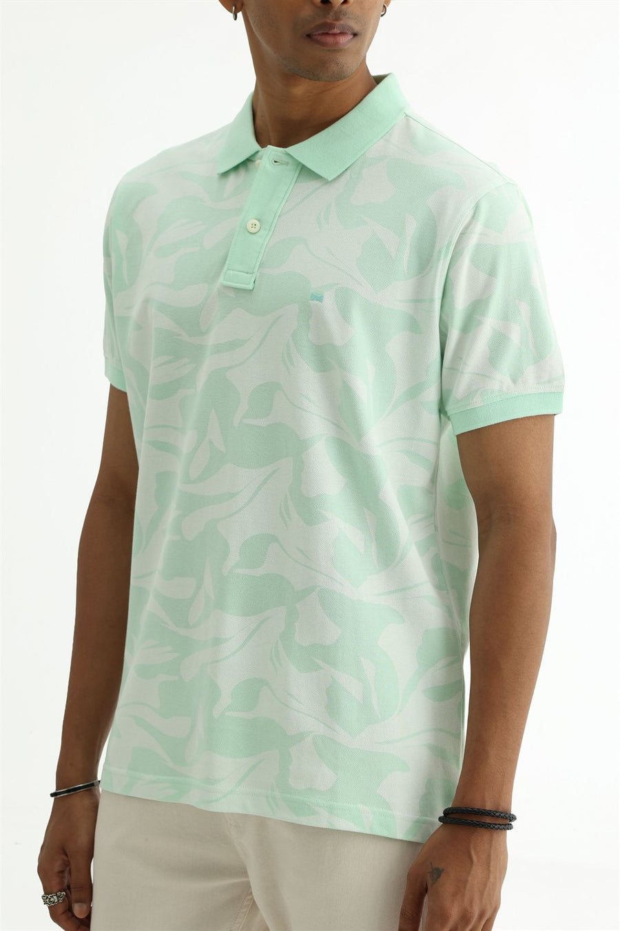BASICS REGULAR FIT TENDER STEM COTTON POLO T-SHIRT