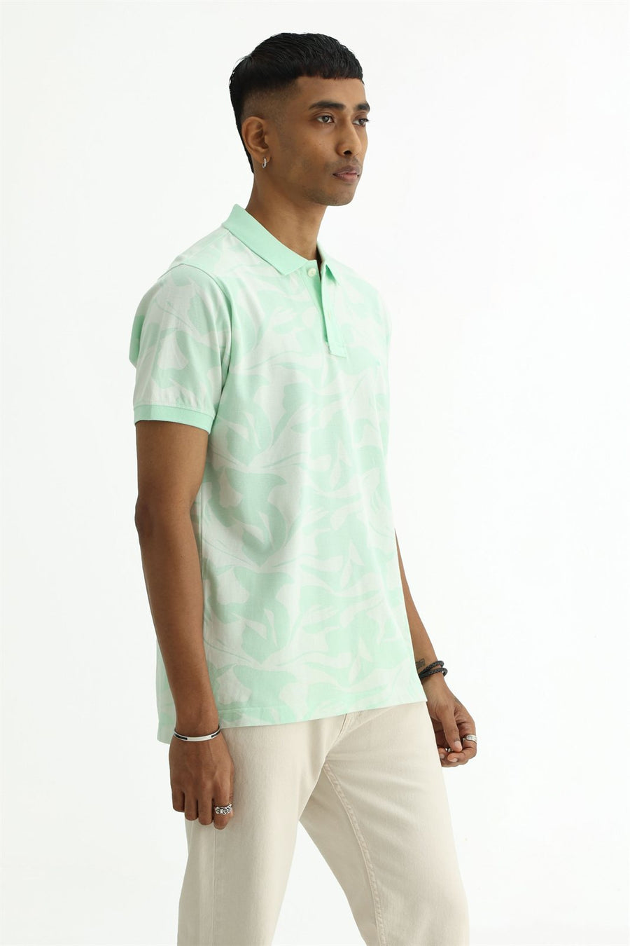 BASICS REGULAR FIT TENDER STEM COTTON POLO T-SHIRT
