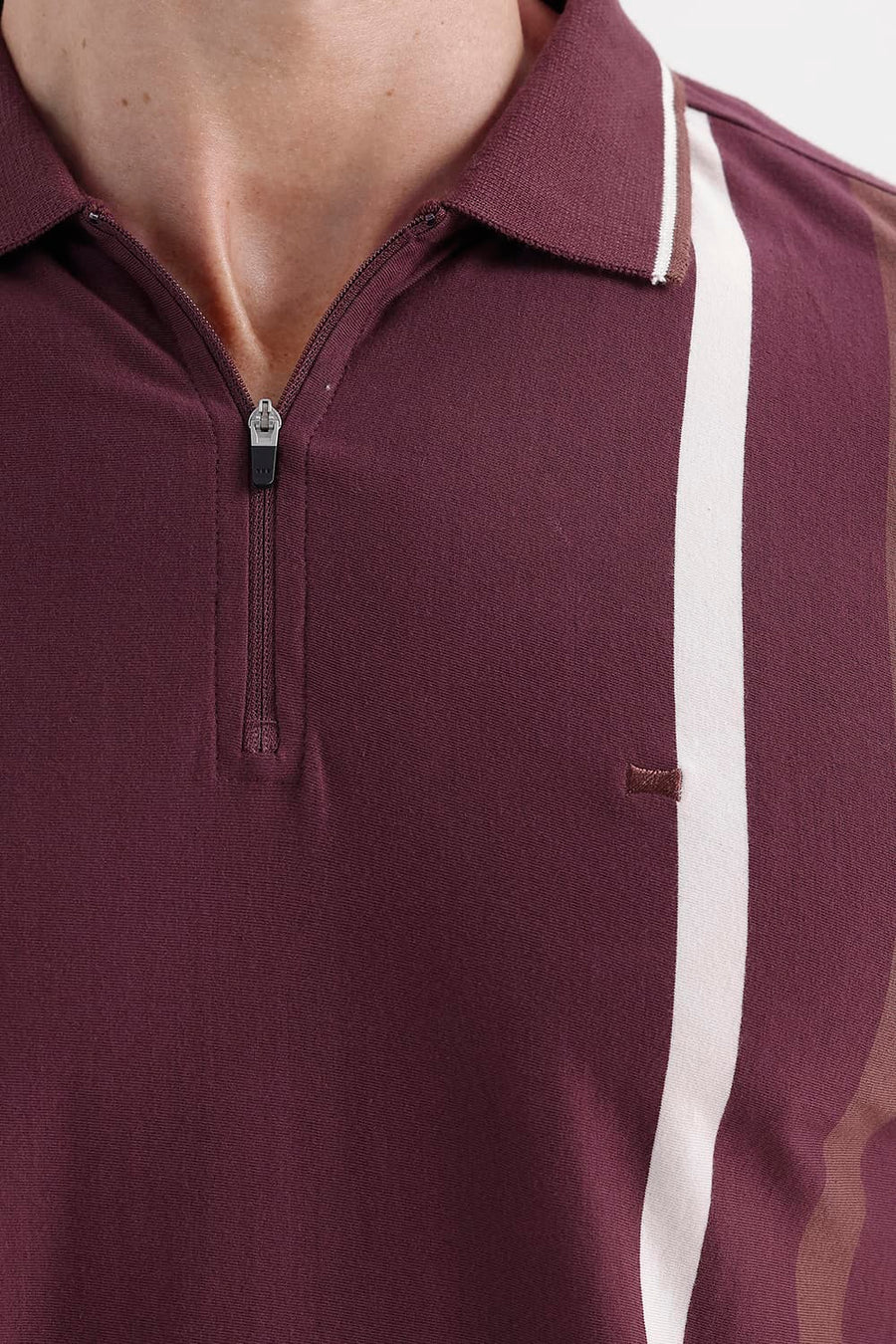 BASICS REGULAR FIT PORT ROYALE COTTON STRETCH POLO STRIPE T-SHIRT