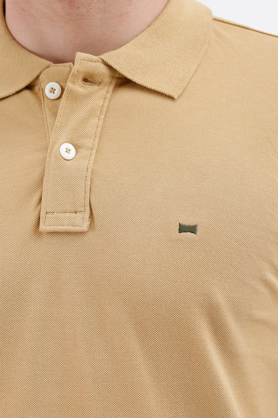 BASICS REGULAR FIT CURRY COTTON POLO T-SHIRT