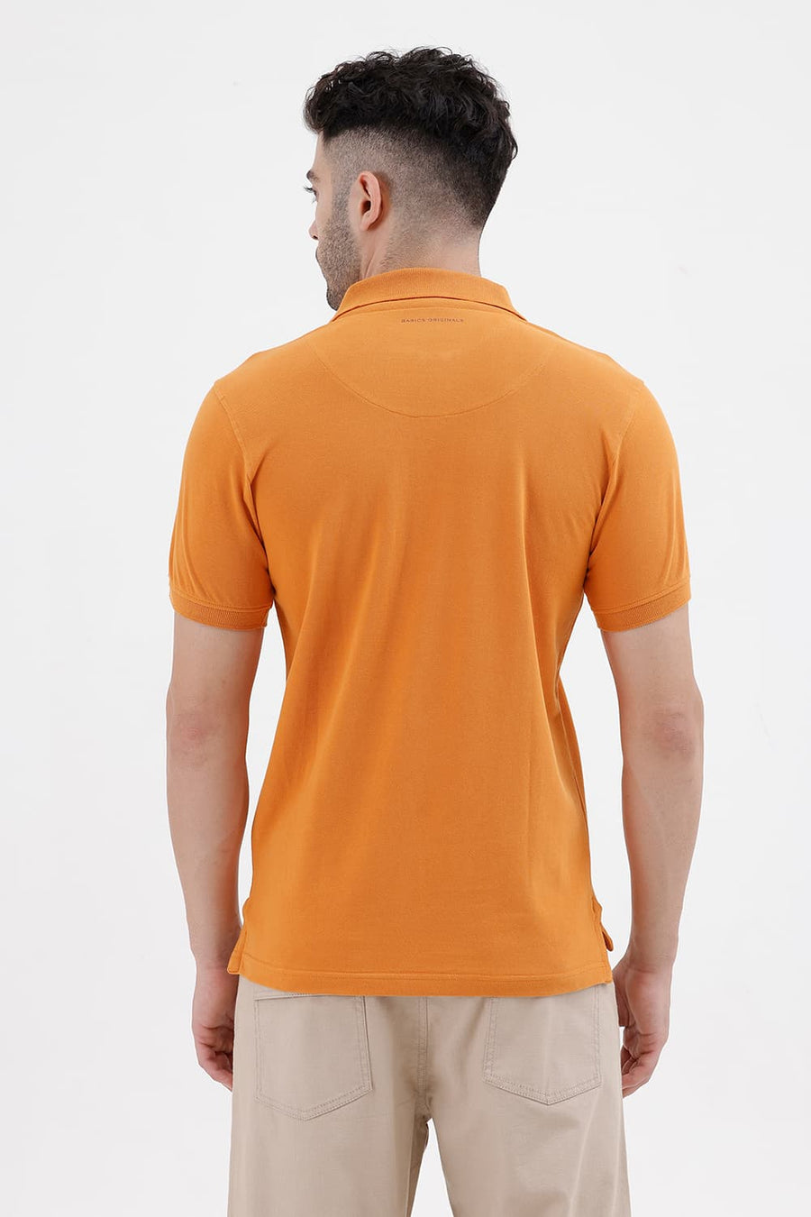 BASICS REGULAR FIT YAM COTTON POLO T-SHIRT