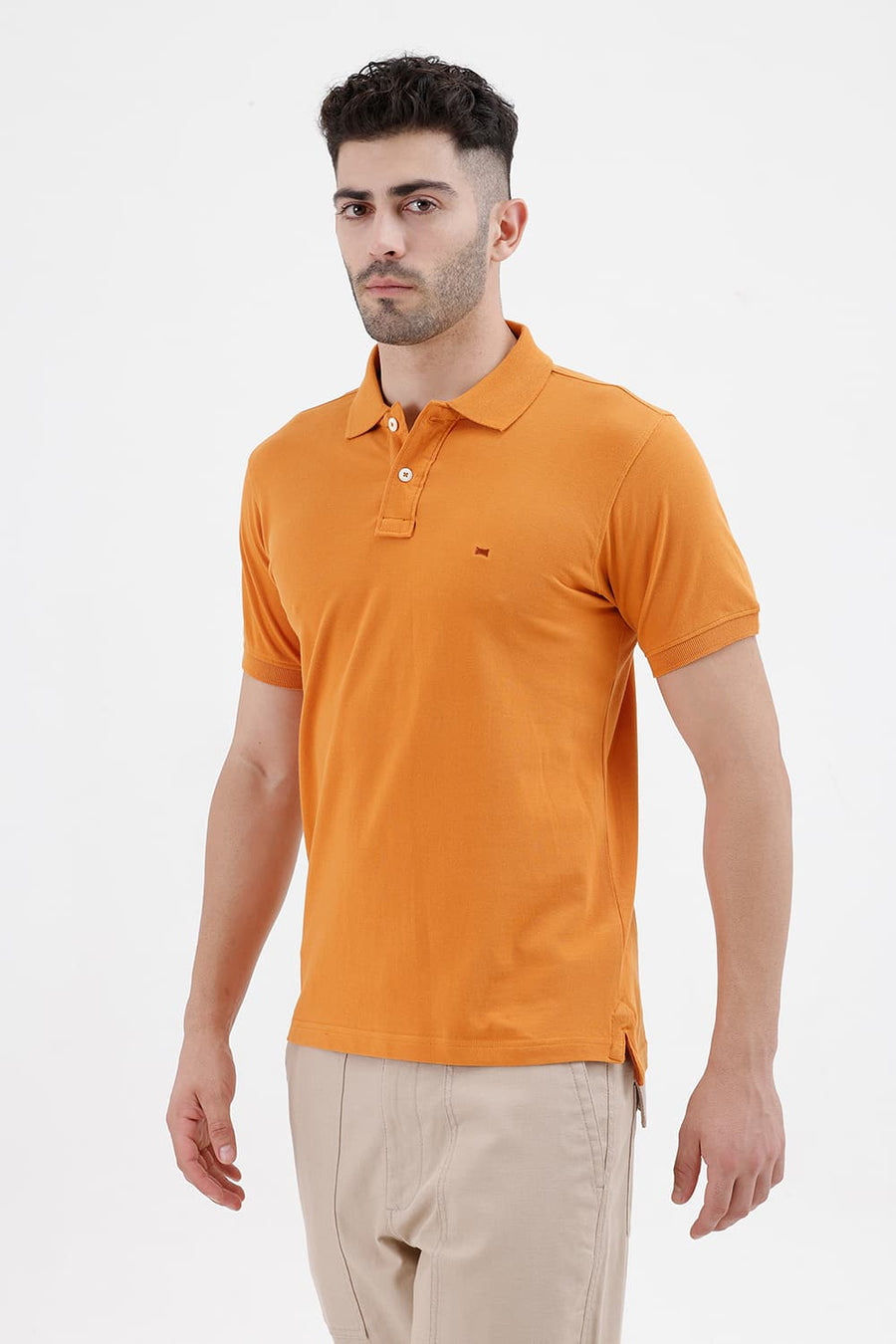 BASICS REGULAR FIT YAM COTTON POLO T-SHIRT