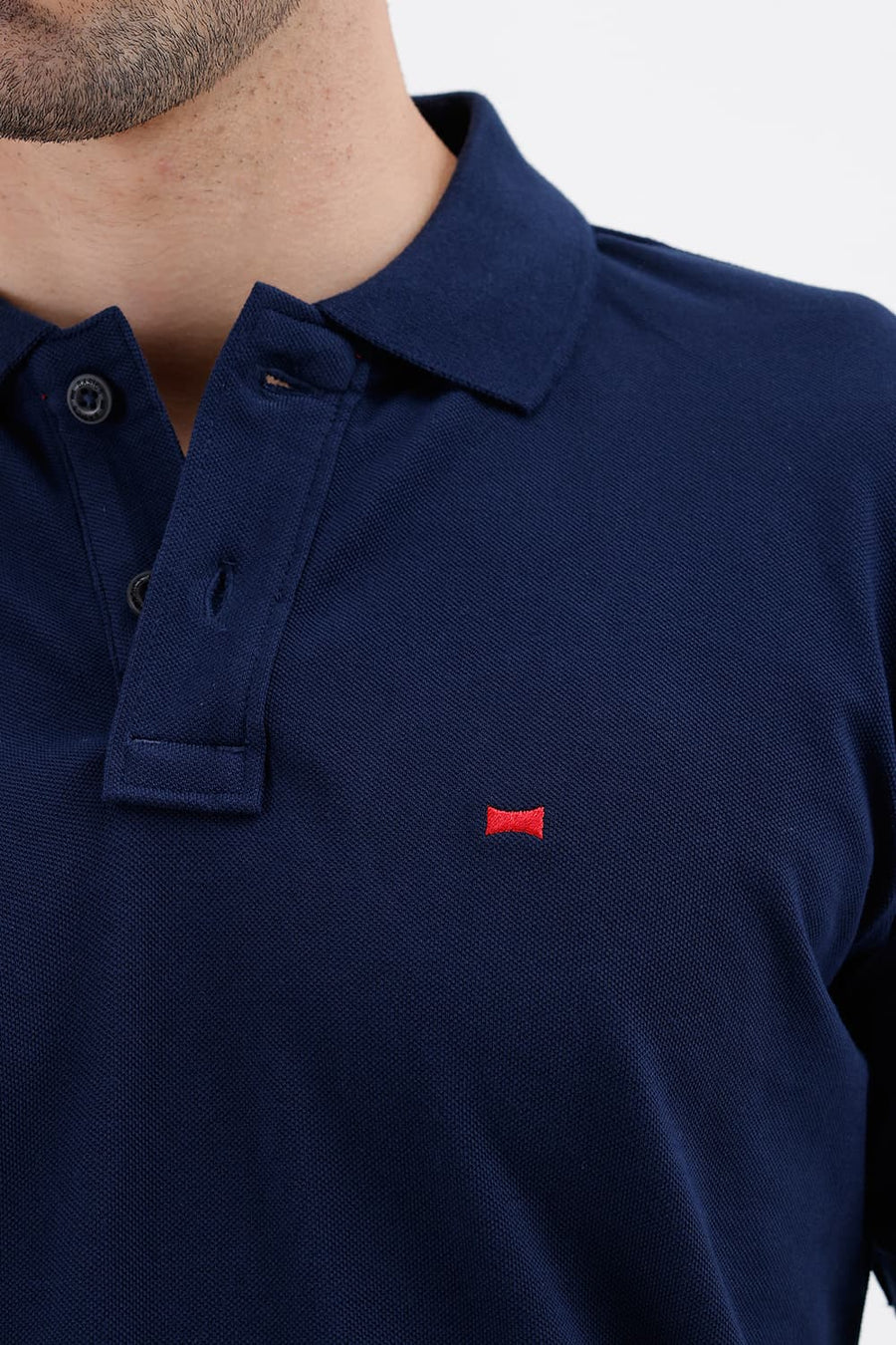 BASICS REGULAR FIT DRESS BLUES COTTON POLO T-SHIRT