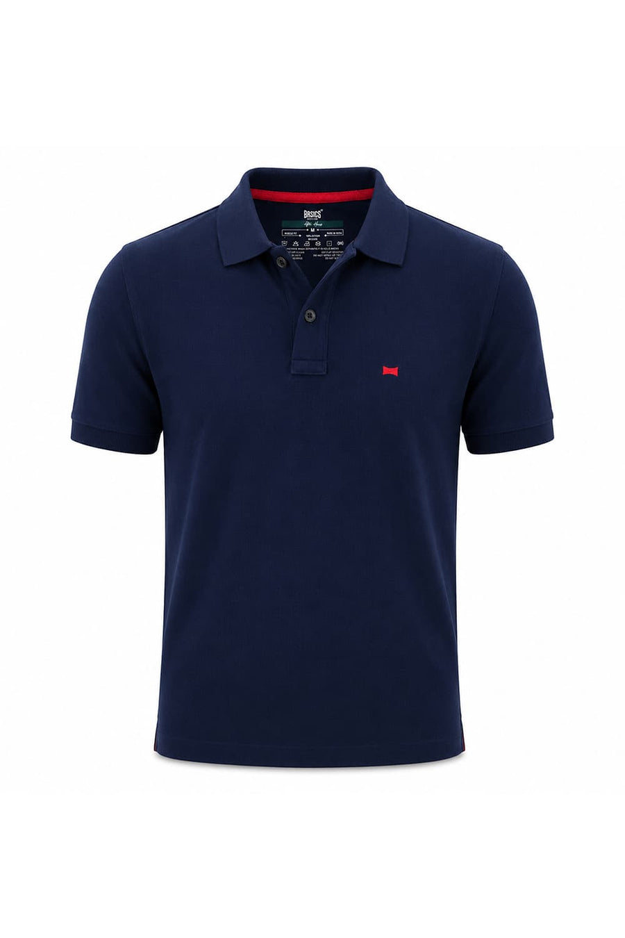 BASICS REGULAR FIT DRESS BLUES COTTON POLO T-SHIRT