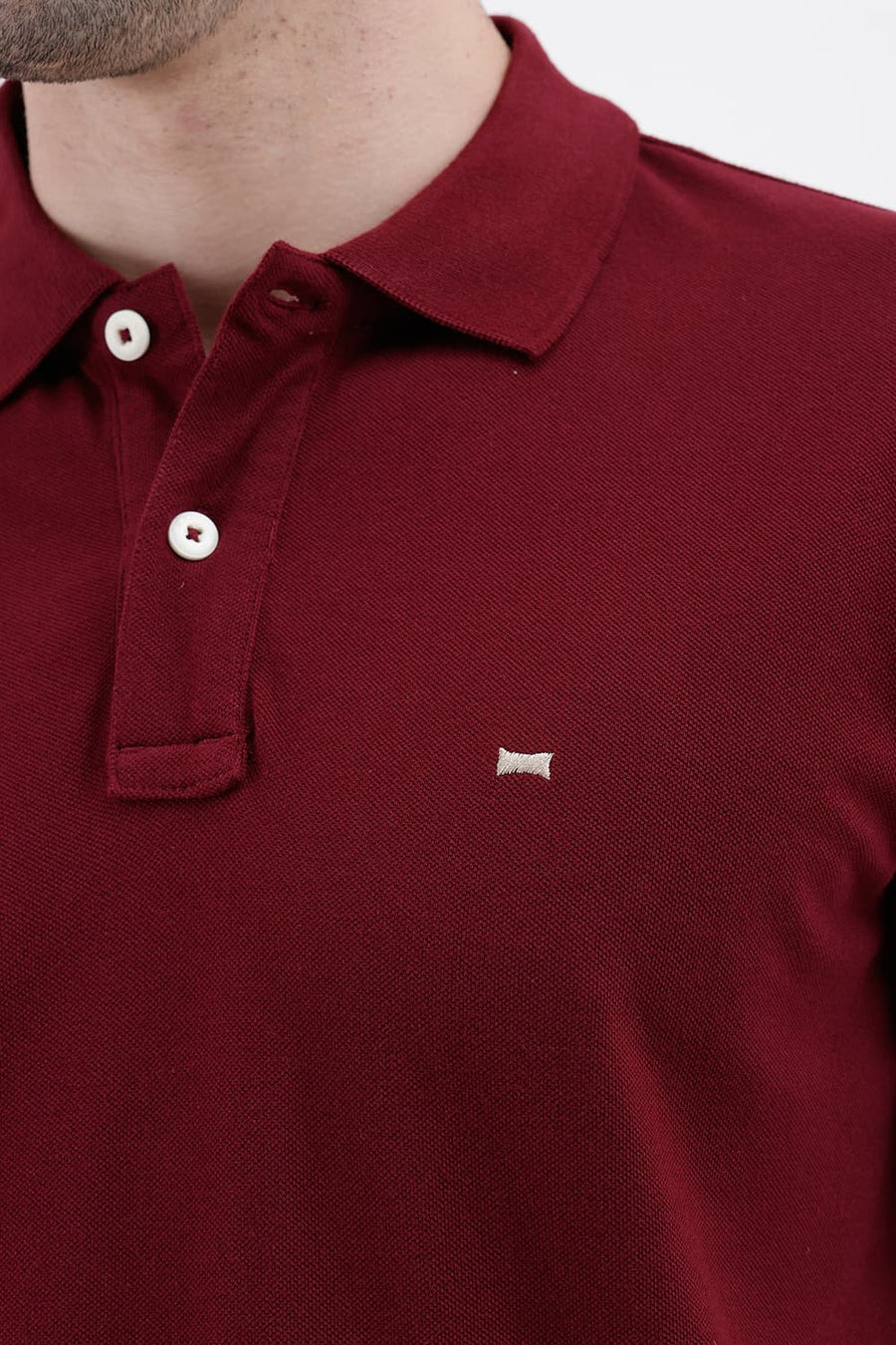 BASICS REGULAR FIT TAWNY PORT COTTON POLO T-SHIRT